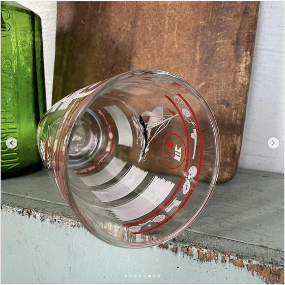 Vintage Hazel Atlas Glass Cocktail Shaker Sailing Golfing Father’s Day NO LID - Picture 6 of 8